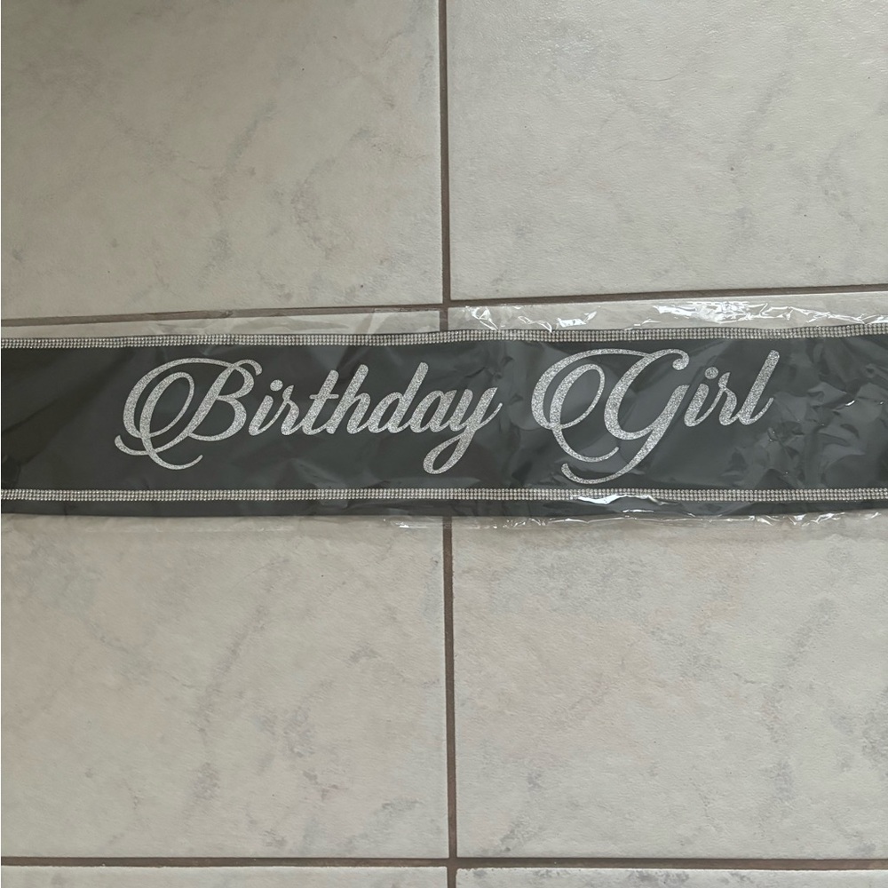 Windsor Black and Silver Birthday Girl Sash